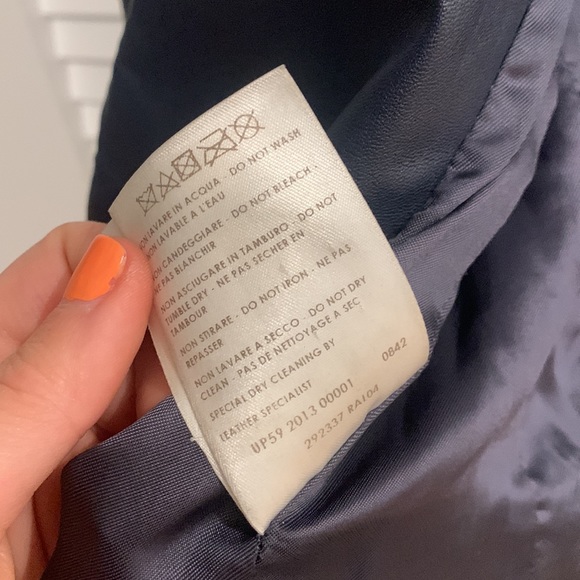 Alexander McQueen navy leather moto jacket zippers - Picture 10 of 14